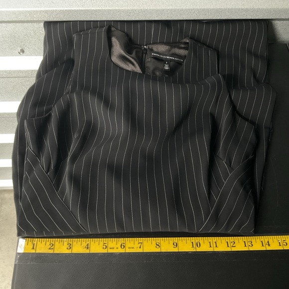 White House Black Market Dress Women 2 Asymmetric Sleeveless Pinstriped Career - Picture 12 of 14